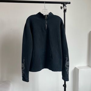 Future state black sweater, polo, long sleeve with snake details. Size L